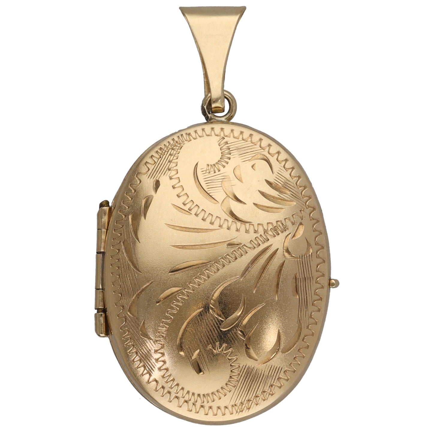 9ct Gold Patterned Locket Pendant
