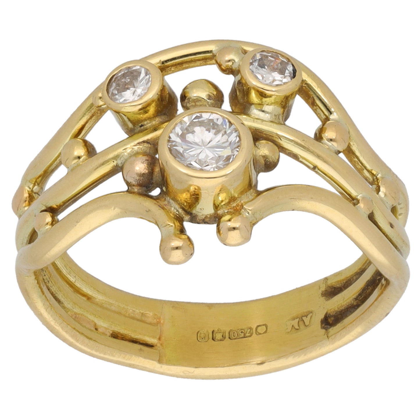 18ct Gold 0.25ct Diamond Alternative Ring Size K