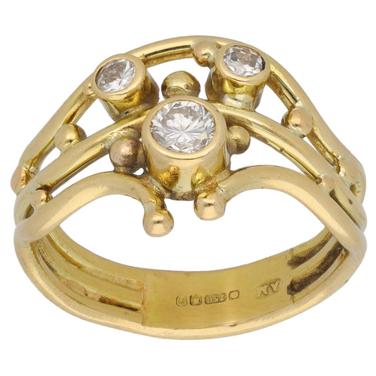 18ct Gold 0.25ct Diamond Alternative Ring Size K