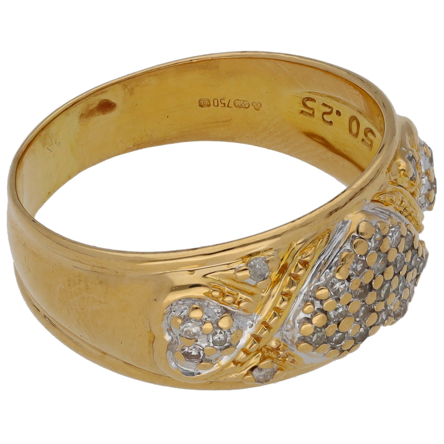 18ct Gold 0.25ct Diamond Dress/Cocktail Ring Size Q