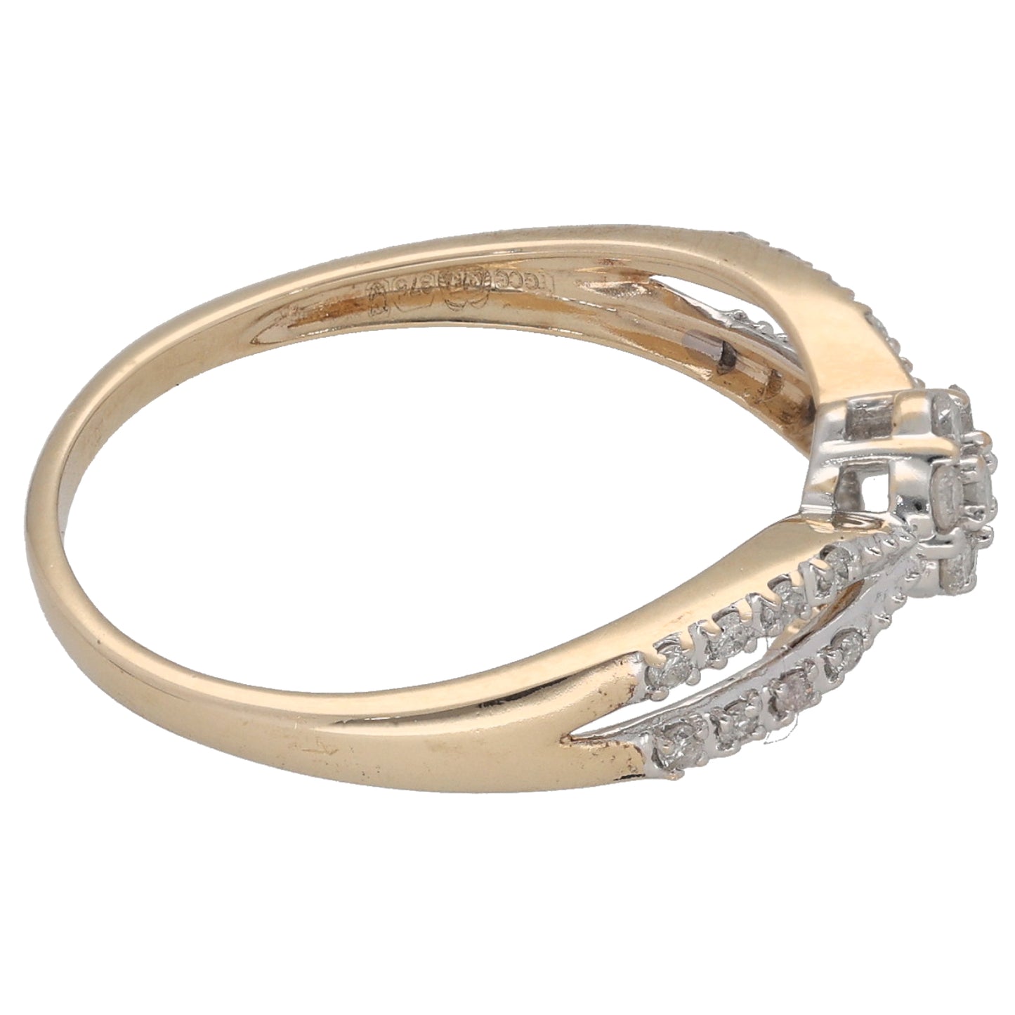 9ct Gold 0.08ct Diamond Cluster Ring Size P