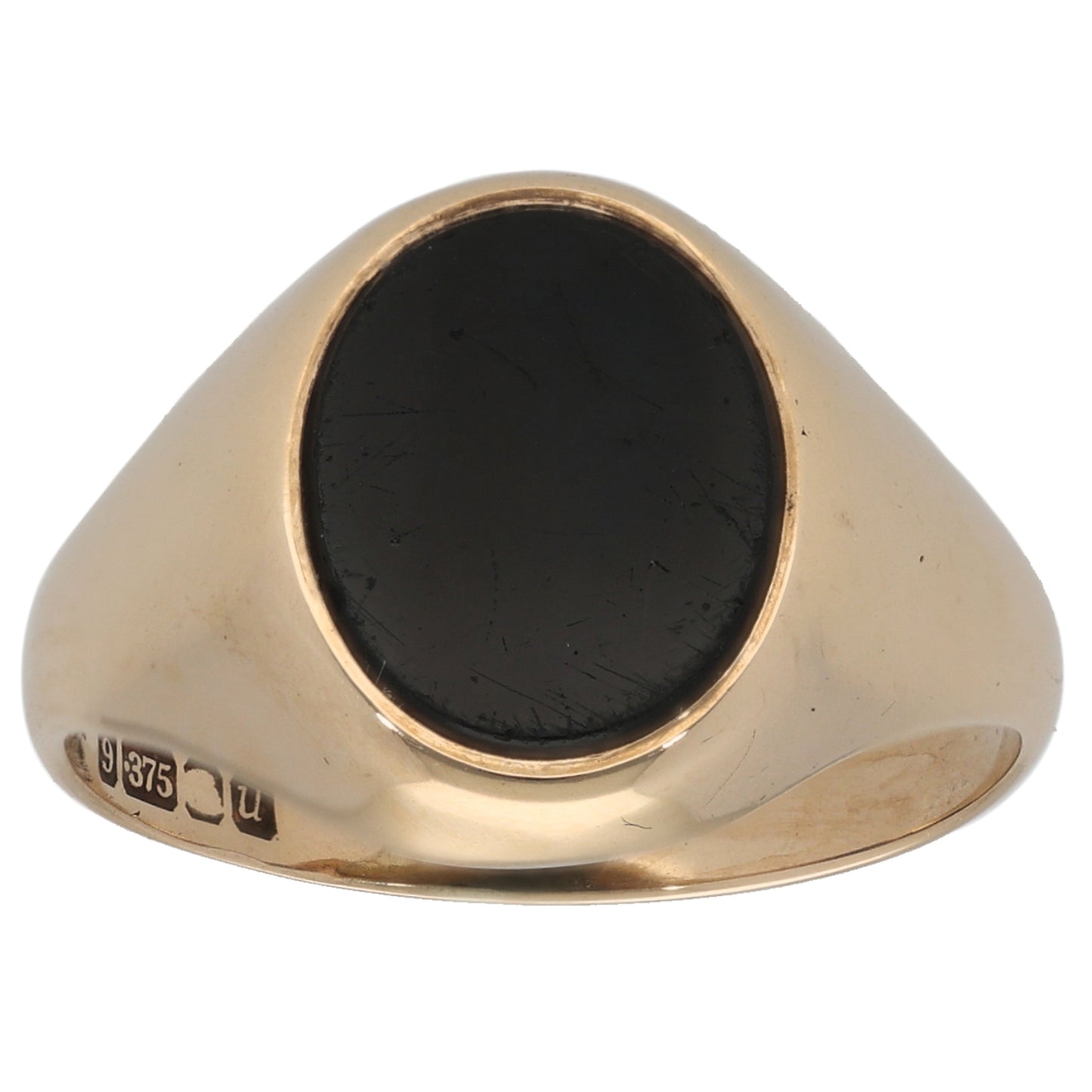 9ct Gold Onyx Signet Ring Size T