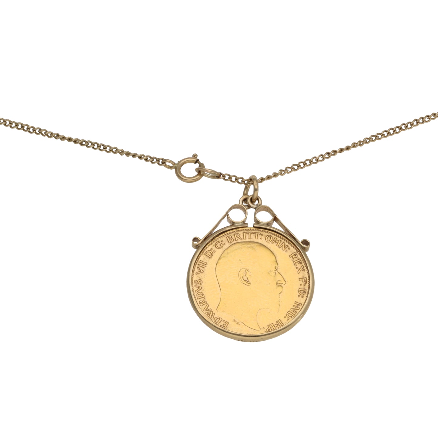 9ct Gold Coin Pendant With Chain