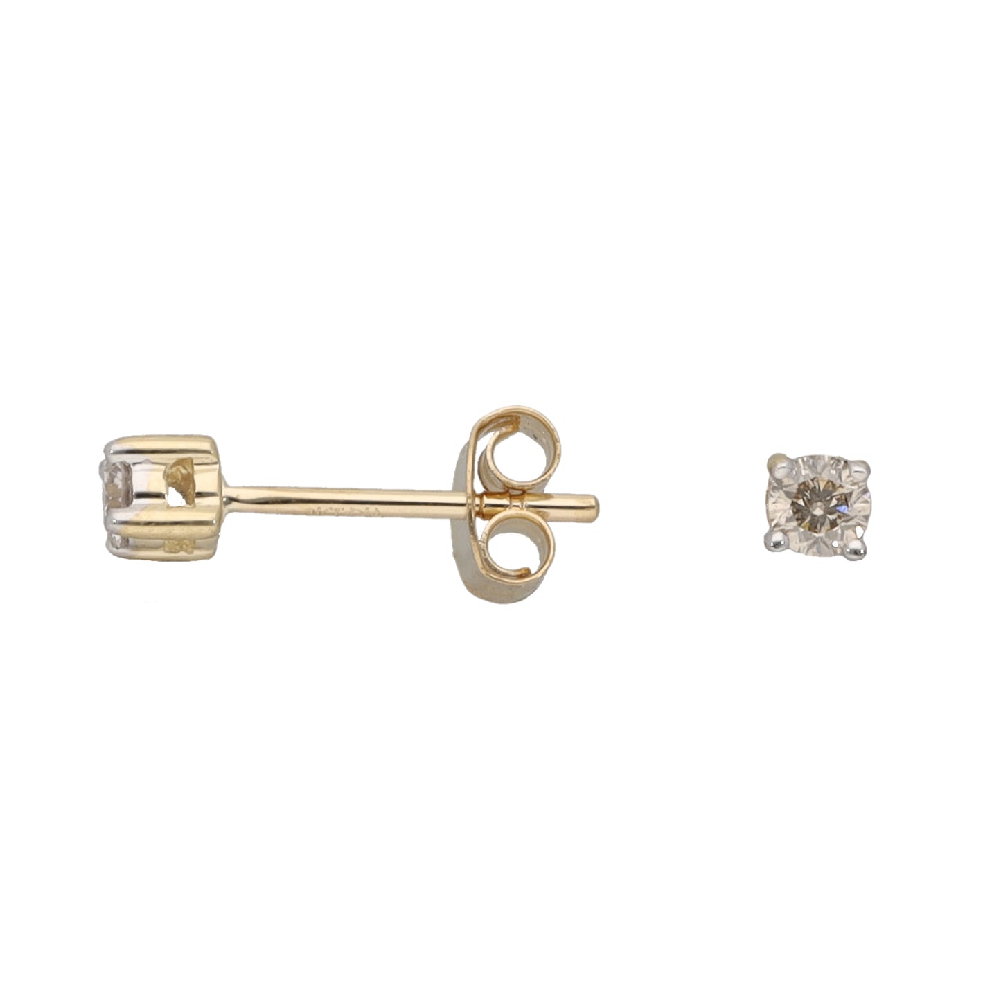 New 9ct Gold 0.15ct Diamond 2.7mm Solitaire Earrings