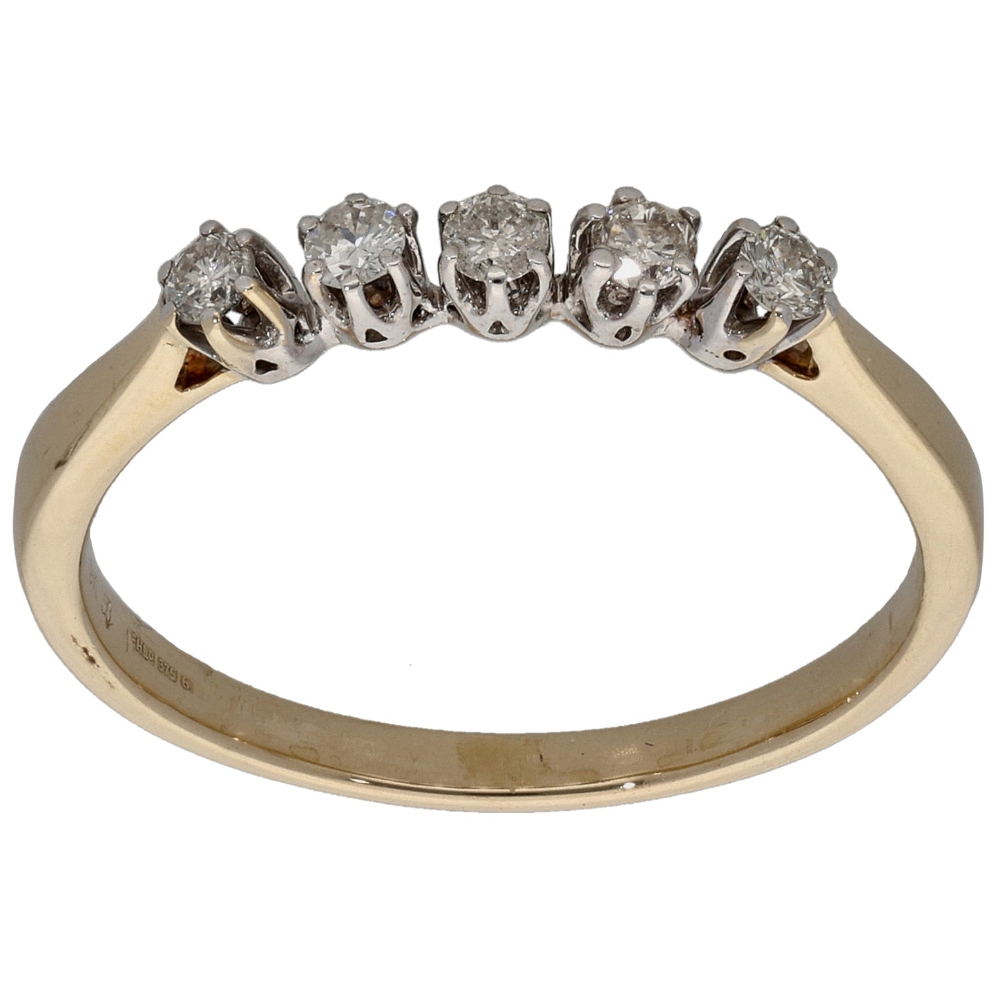 9ct Gold 0.25ct Diamond Half Eternity Ring Size S