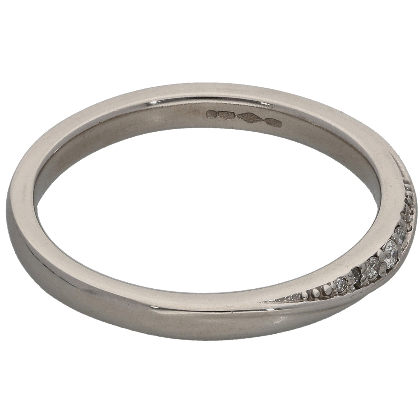 Platinum 0.06ct Diamond Half Eternity Ring Size P