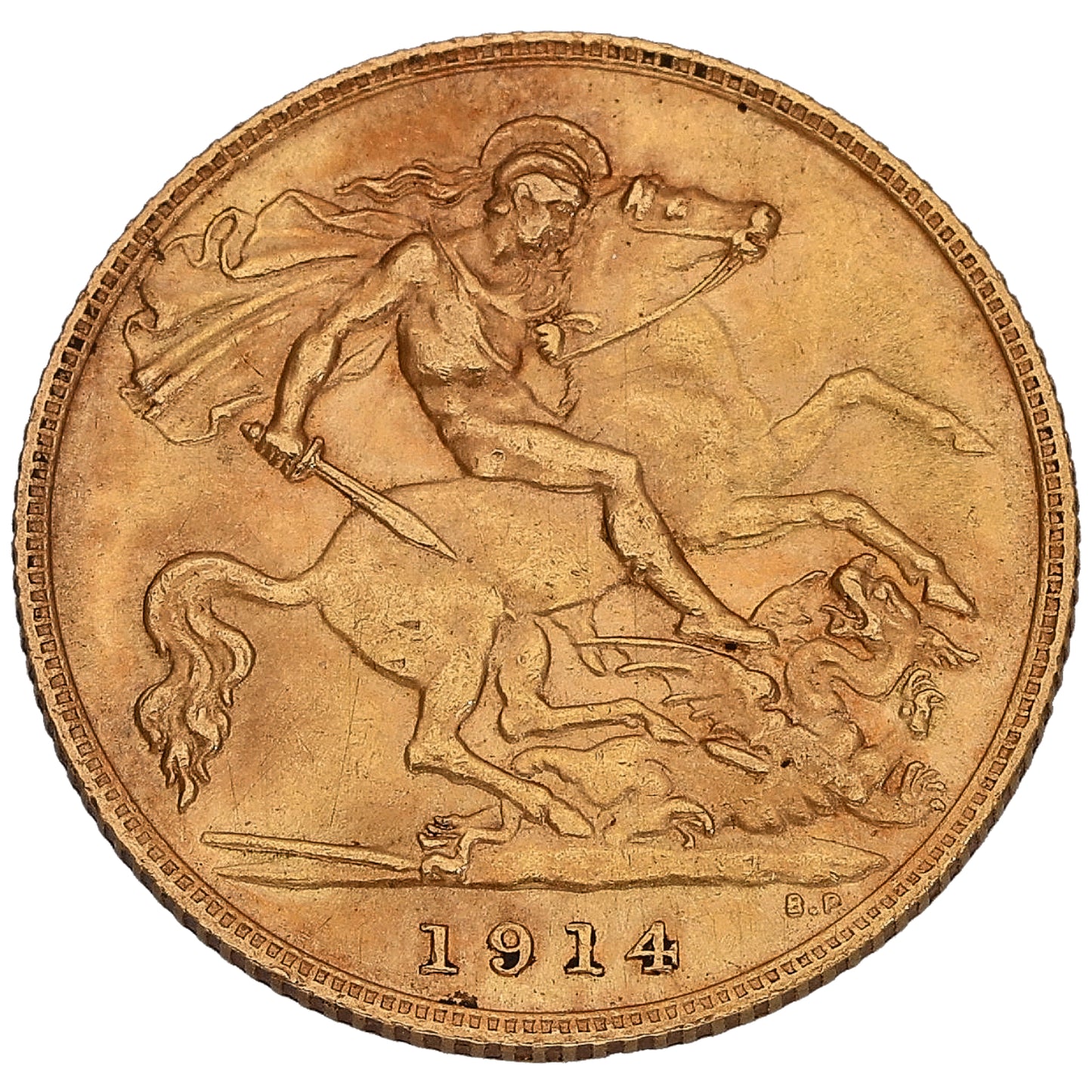 22ct Gold King George V Half Sovereign Coin 1914