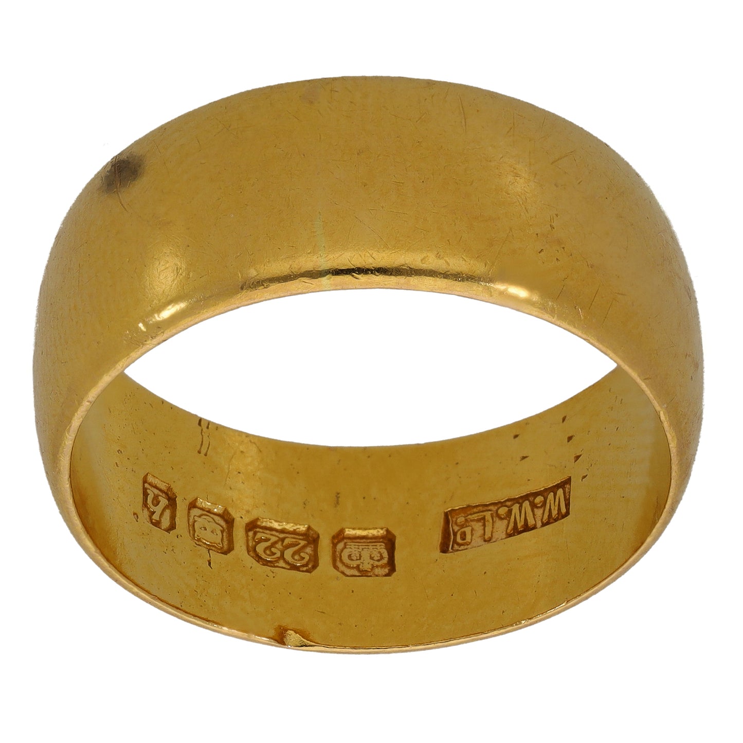 22ct Gold Plain Wedding Ring Size M