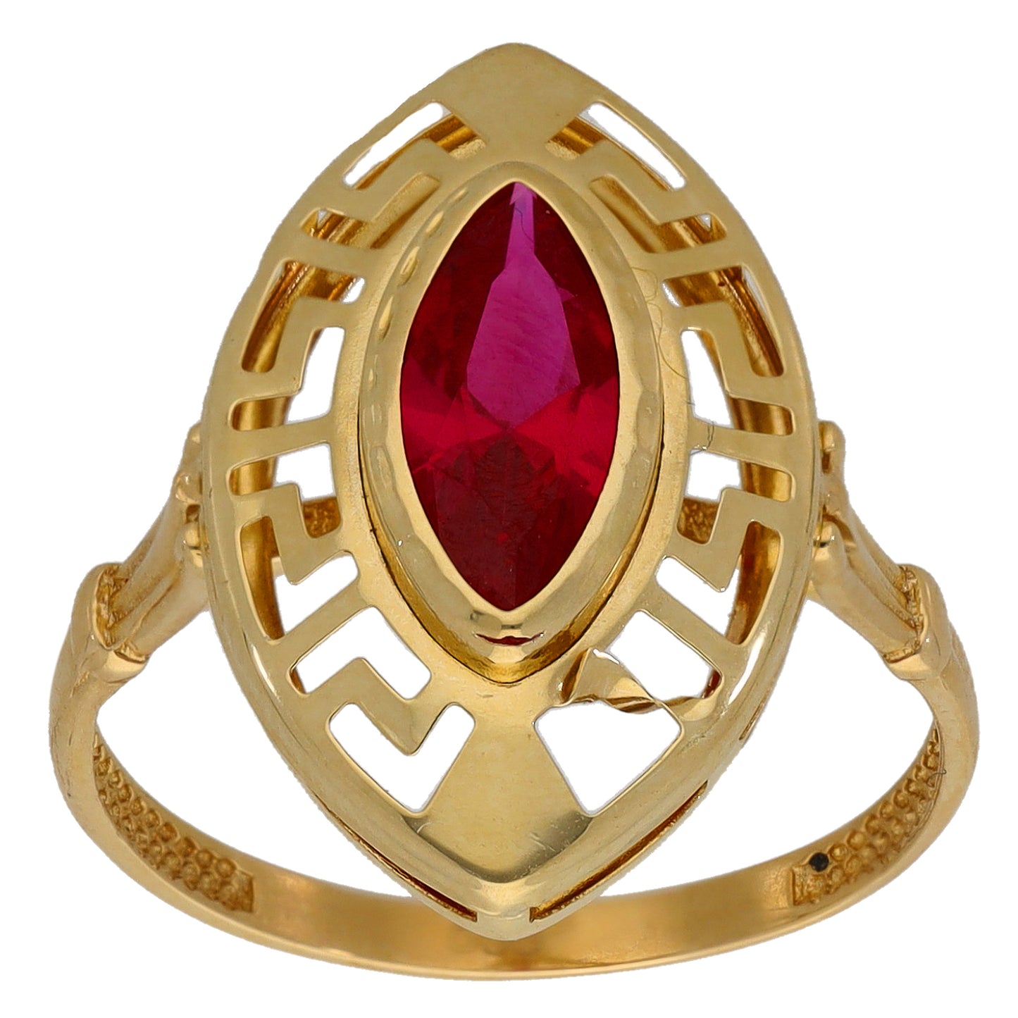 9ct Gold Imitation Gems Single Stone Ring Size S
