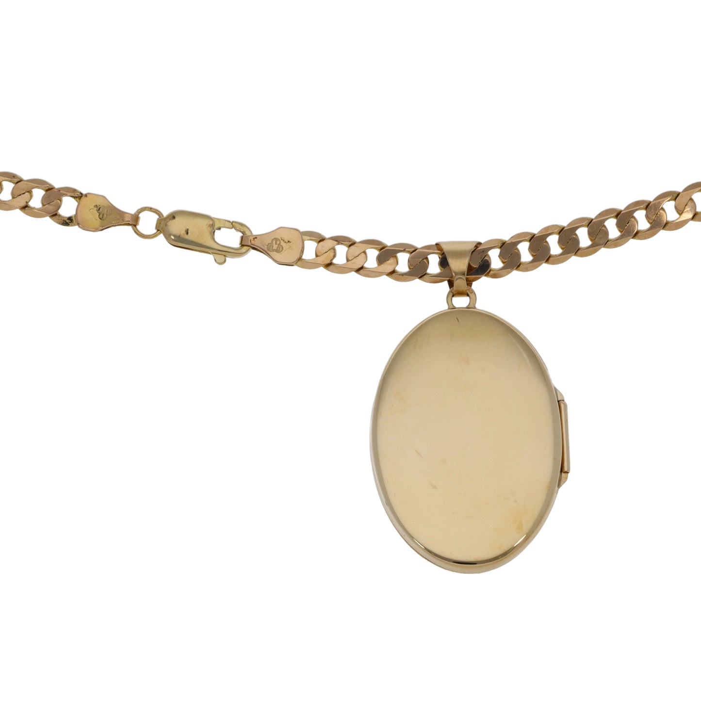 9ct Gold Patterned Locket Pendant With Chain