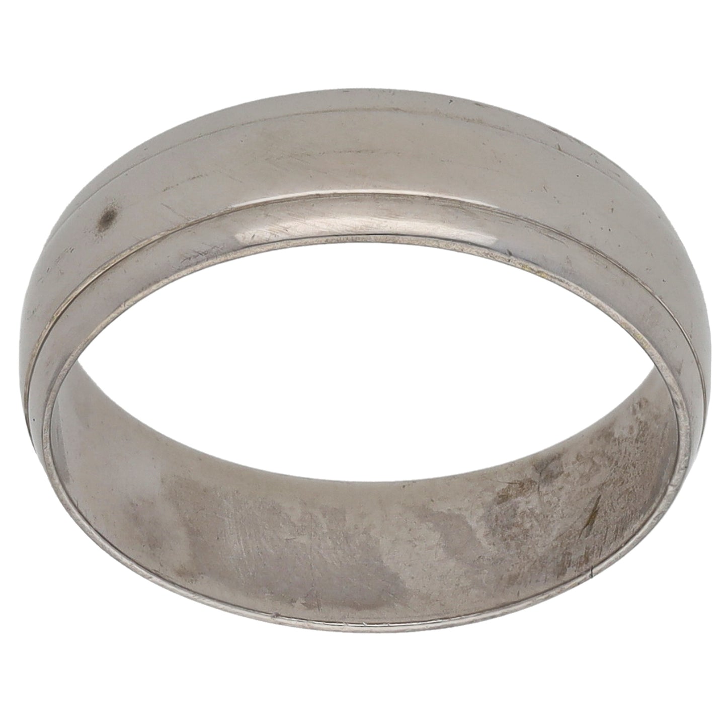 9ct White Gold Plain Wedding Ring Size L