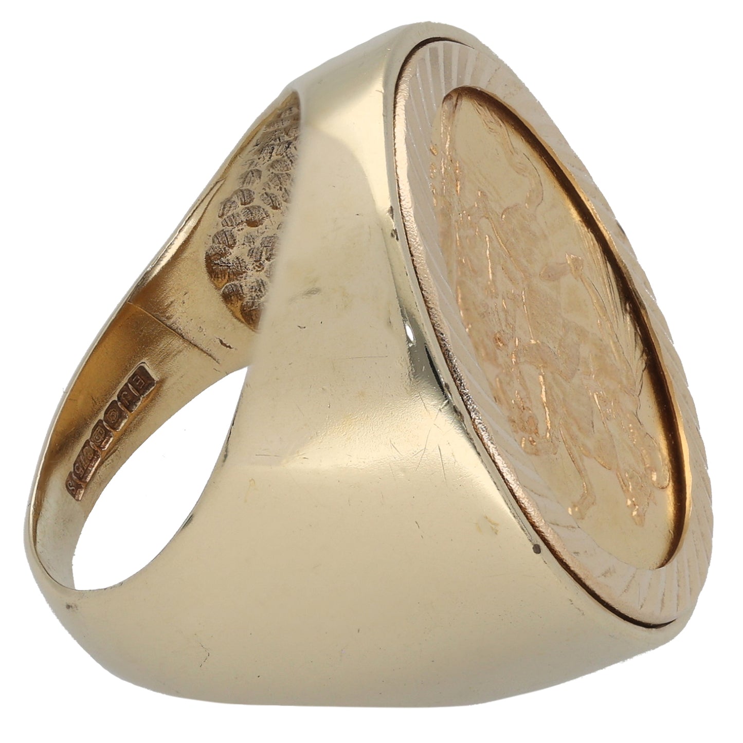 9ct Gold Coin Ring Size P