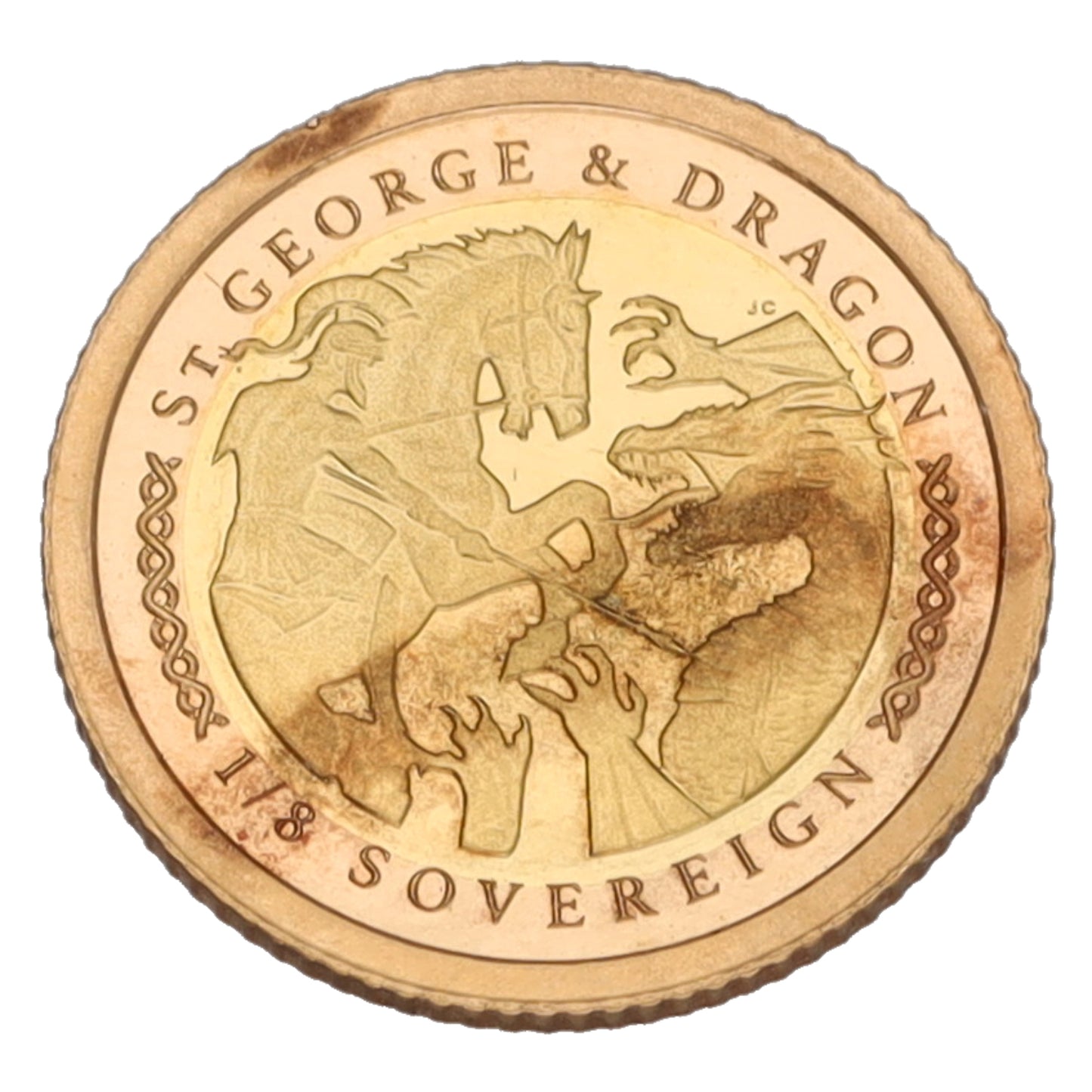 22ct Gold St George & Dragon Eighth Sovereign Coin 2022