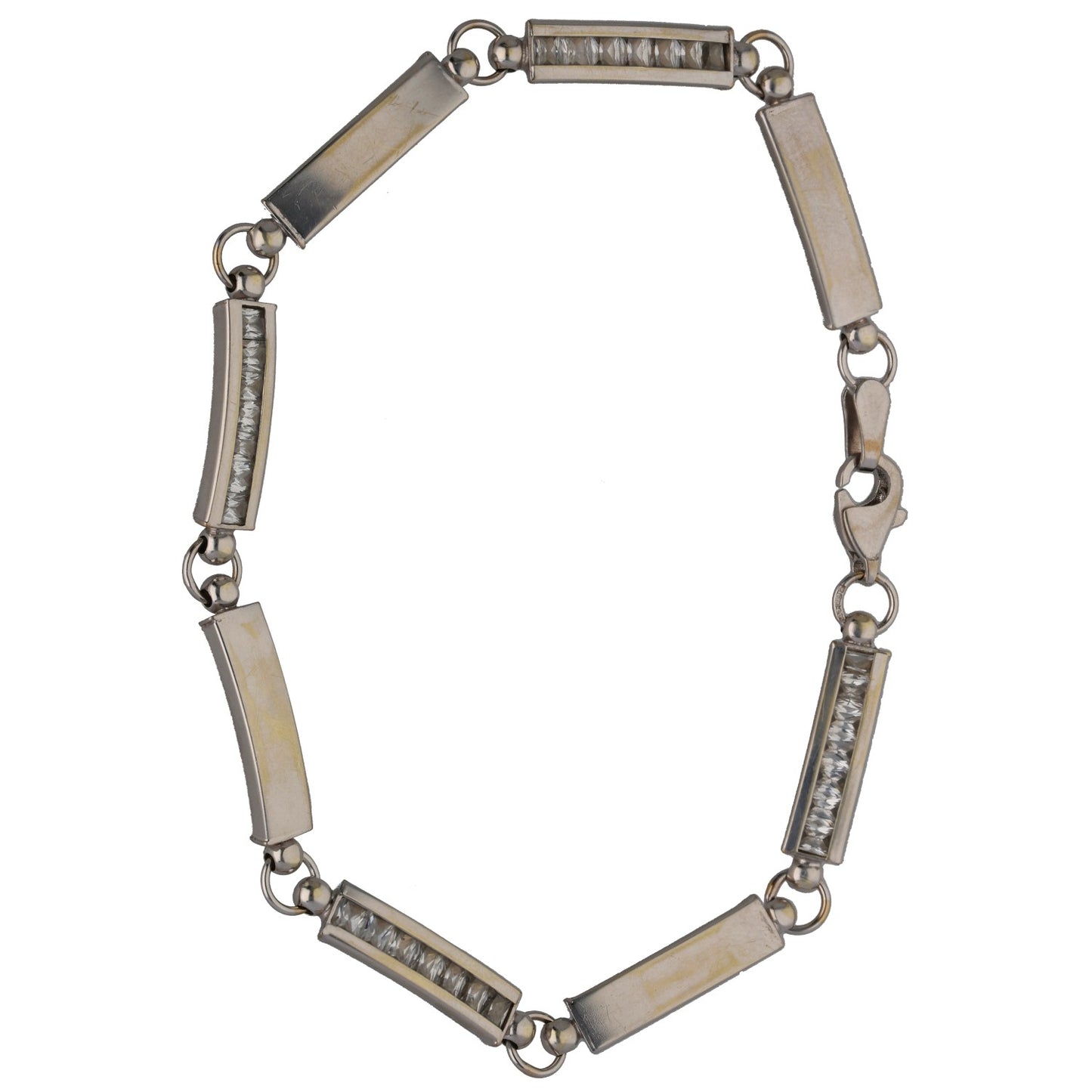 9ct White Gold Cubic Zirconia Fancy Bracelet