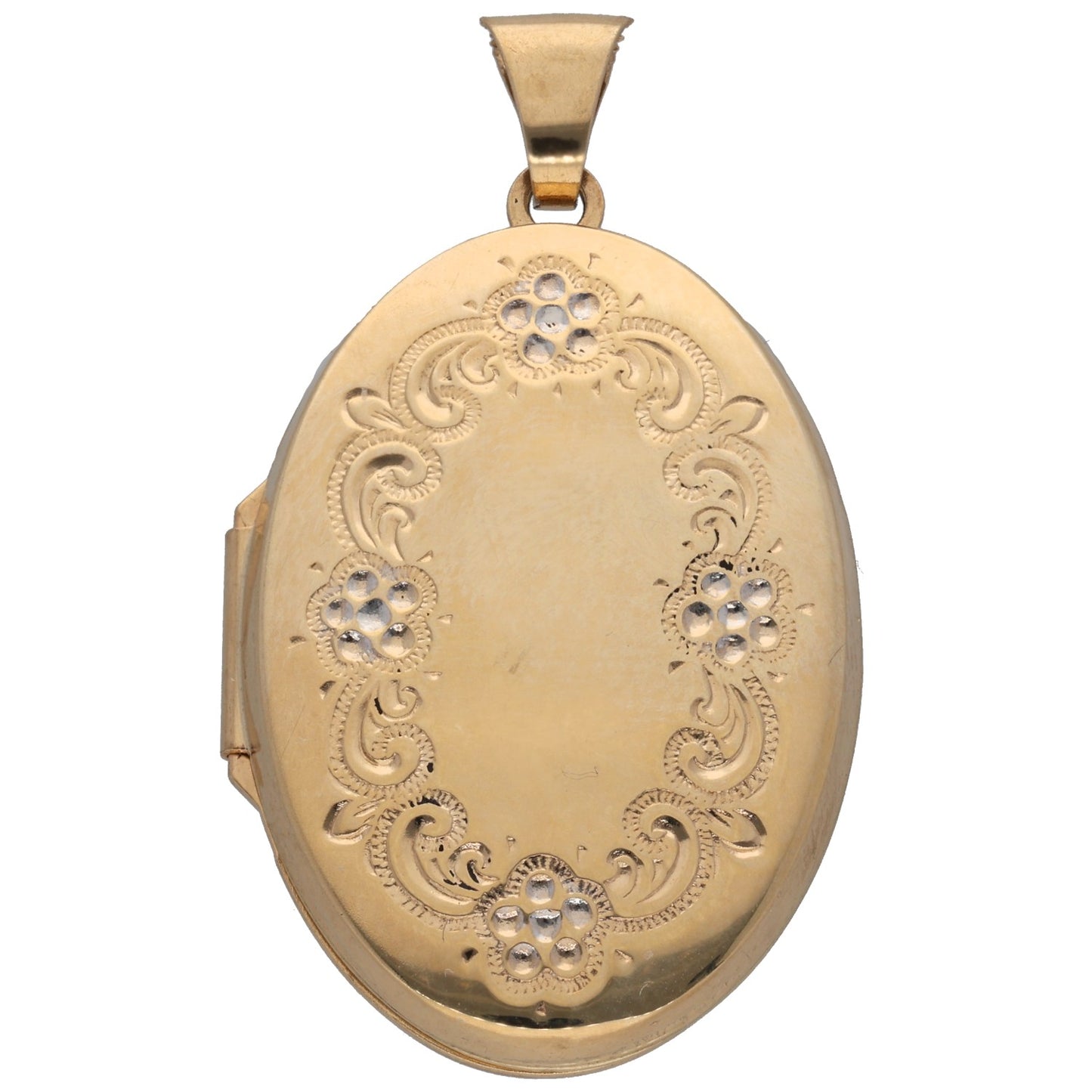 9ct Gold Patterned Locket Pendant