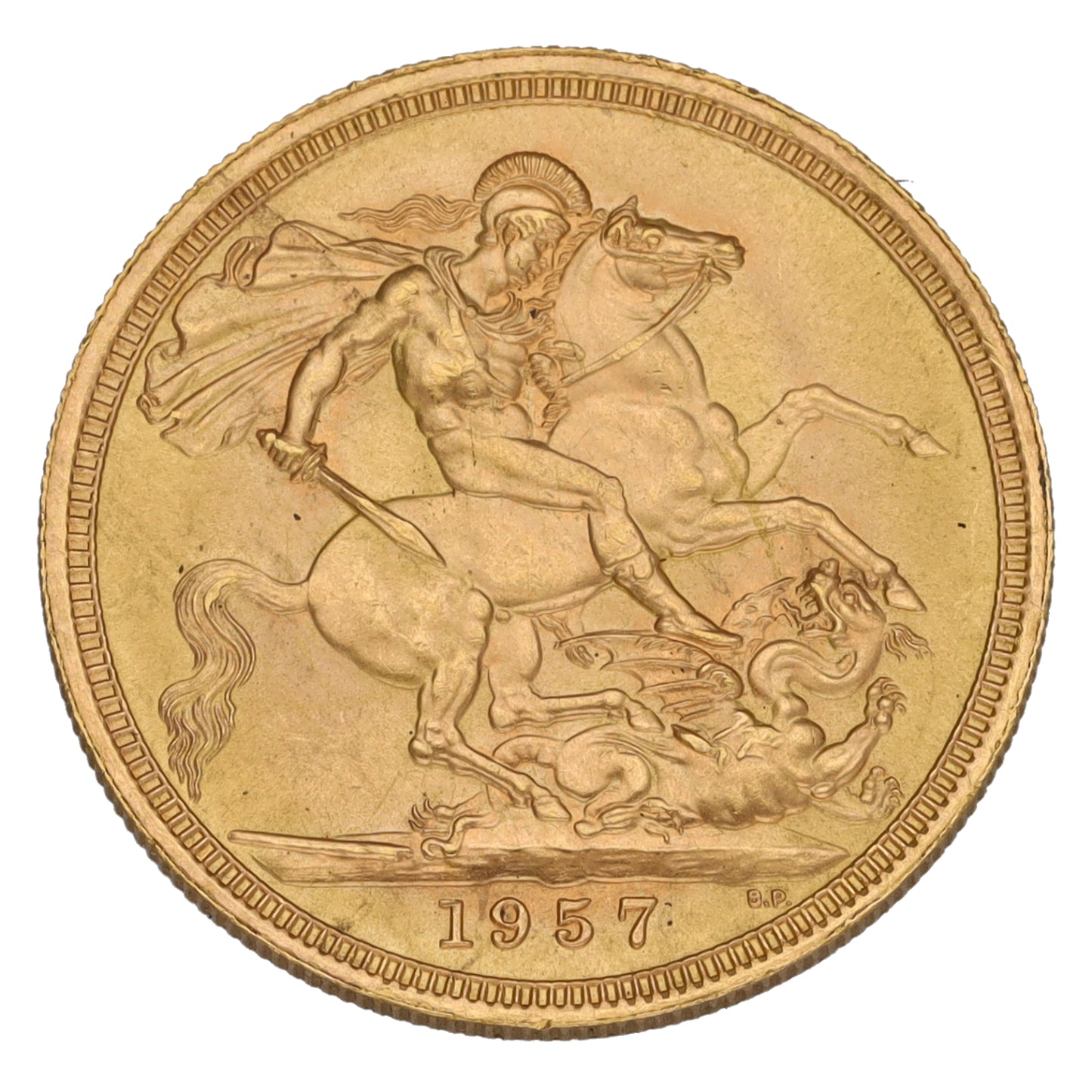 22ct Gold Queen Elizabeth II Full Sovereign Coin 1957