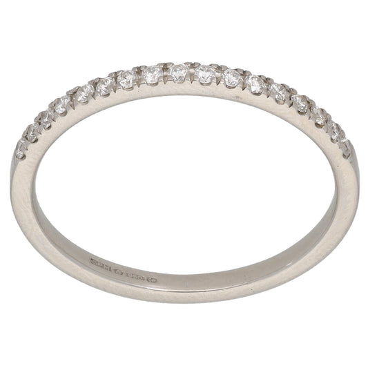 Platinum 0.17ct Diamond Half Eternity Ring Size M
