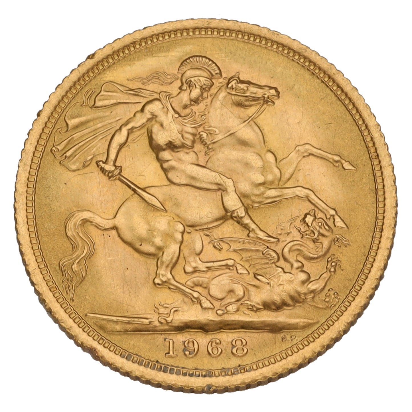 22ct Gold Queen Elizabeth II Full Sovereign Coin 1968