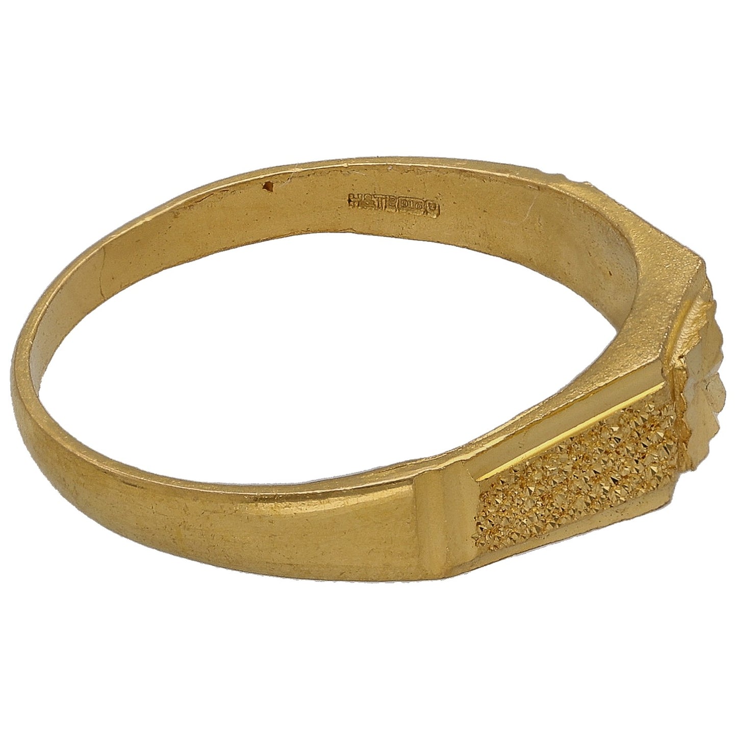22ct Gold Patterned Signet Ring Size Q