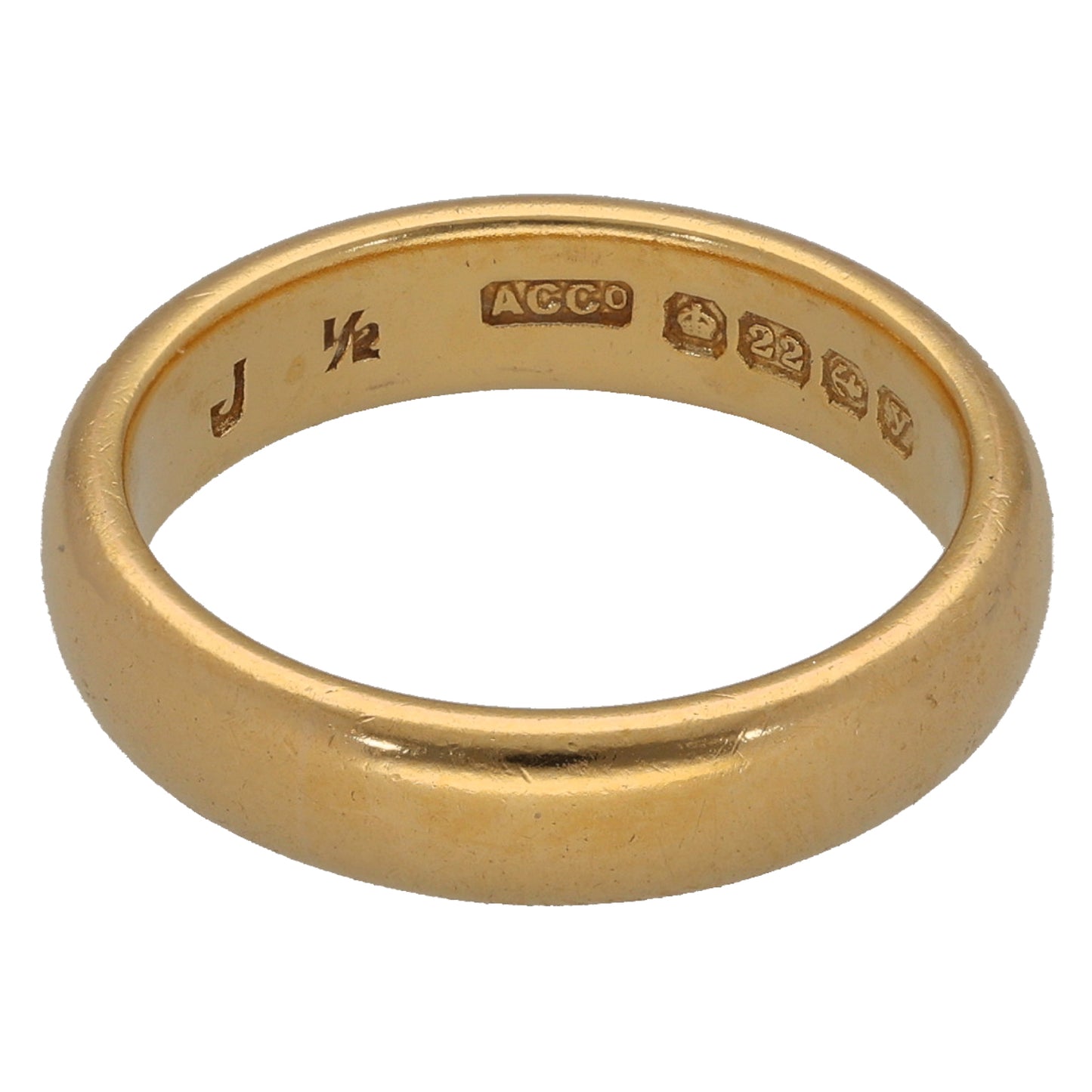 22ct Gold Plain Wedding Ring Size L