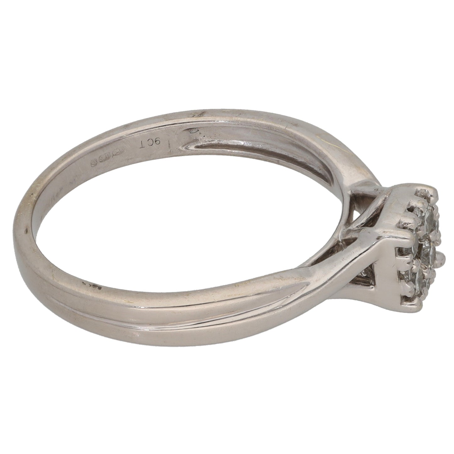 9ct White Gold 0.35ct Diamond Dress/Cocktail Ring Size N