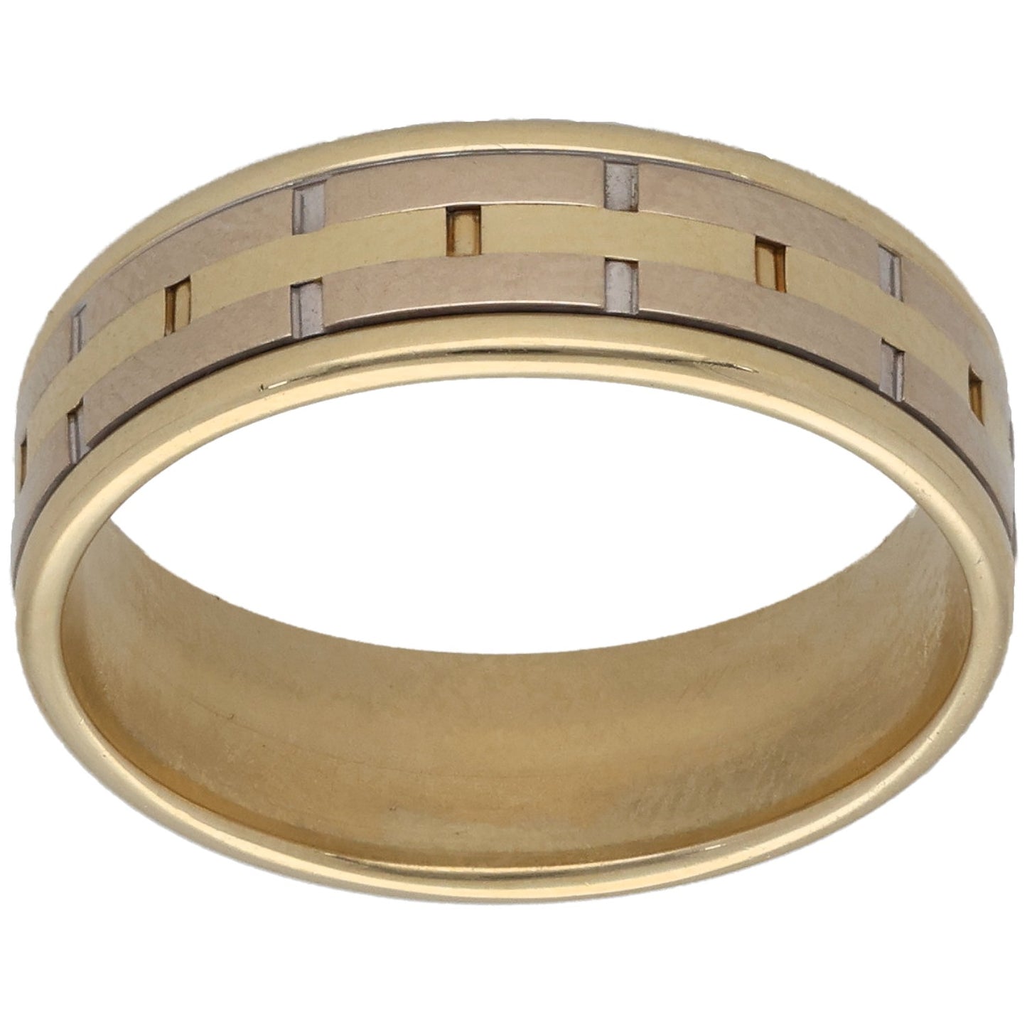 9ct Gold Patterned Wedding Ring Size Q