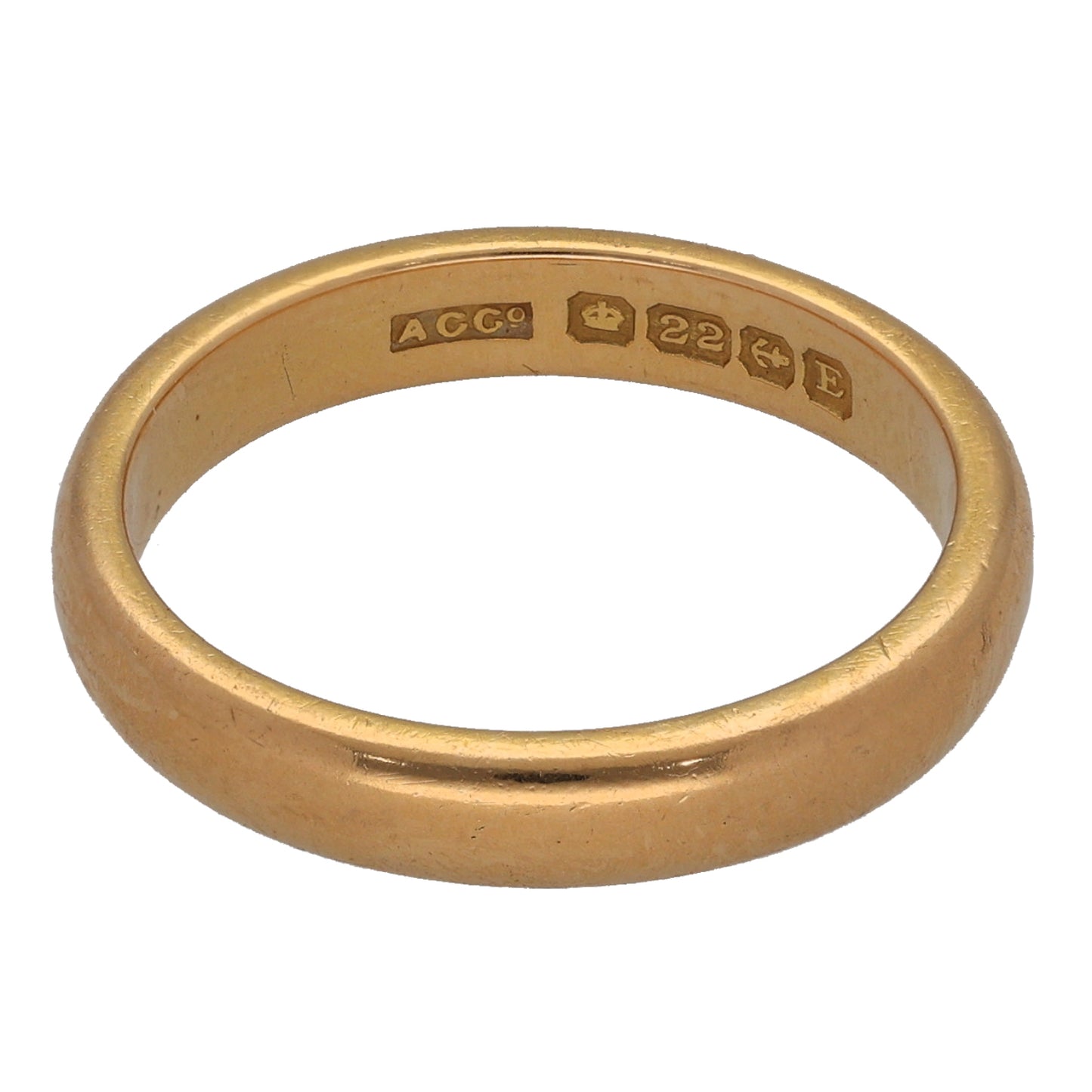 22ct Gold Plain Wedding Ring Size O
