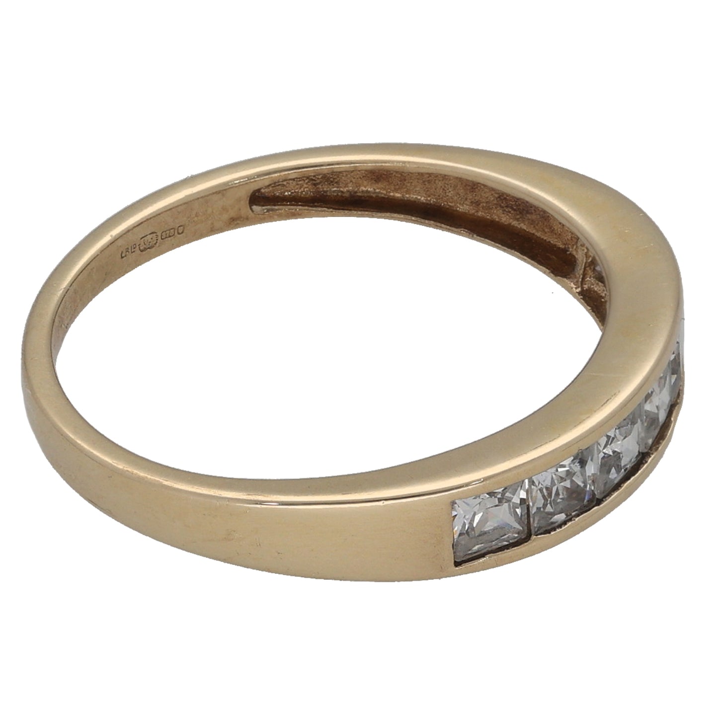 9ct Gold Cubic Zirconia Half Eternity Ring Size M