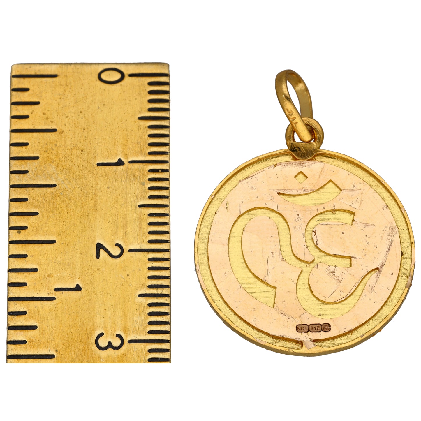 New 22ct Gold Ohm Medallion Pendant