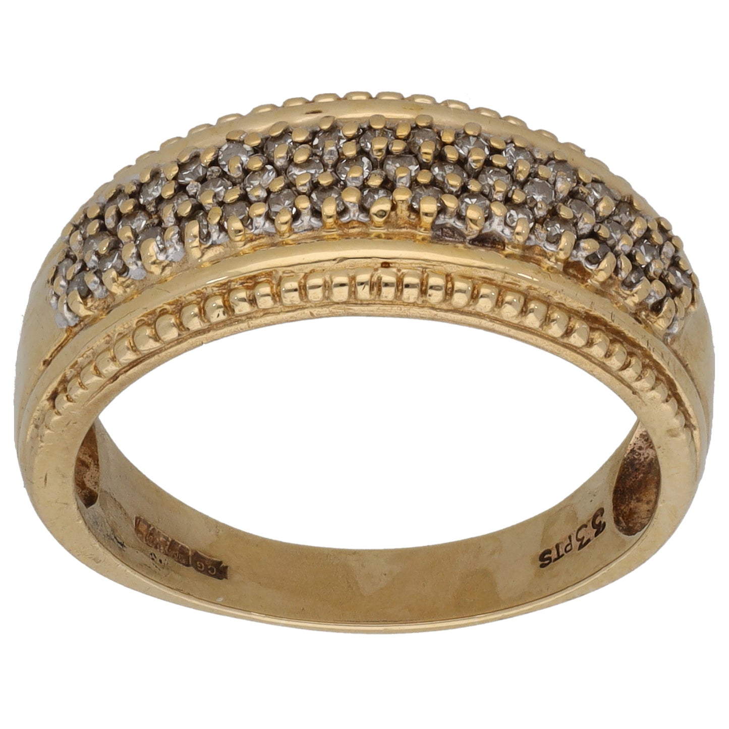 9ct Gold 0.33ct Diamond Dress/Cocktail Ring Size R