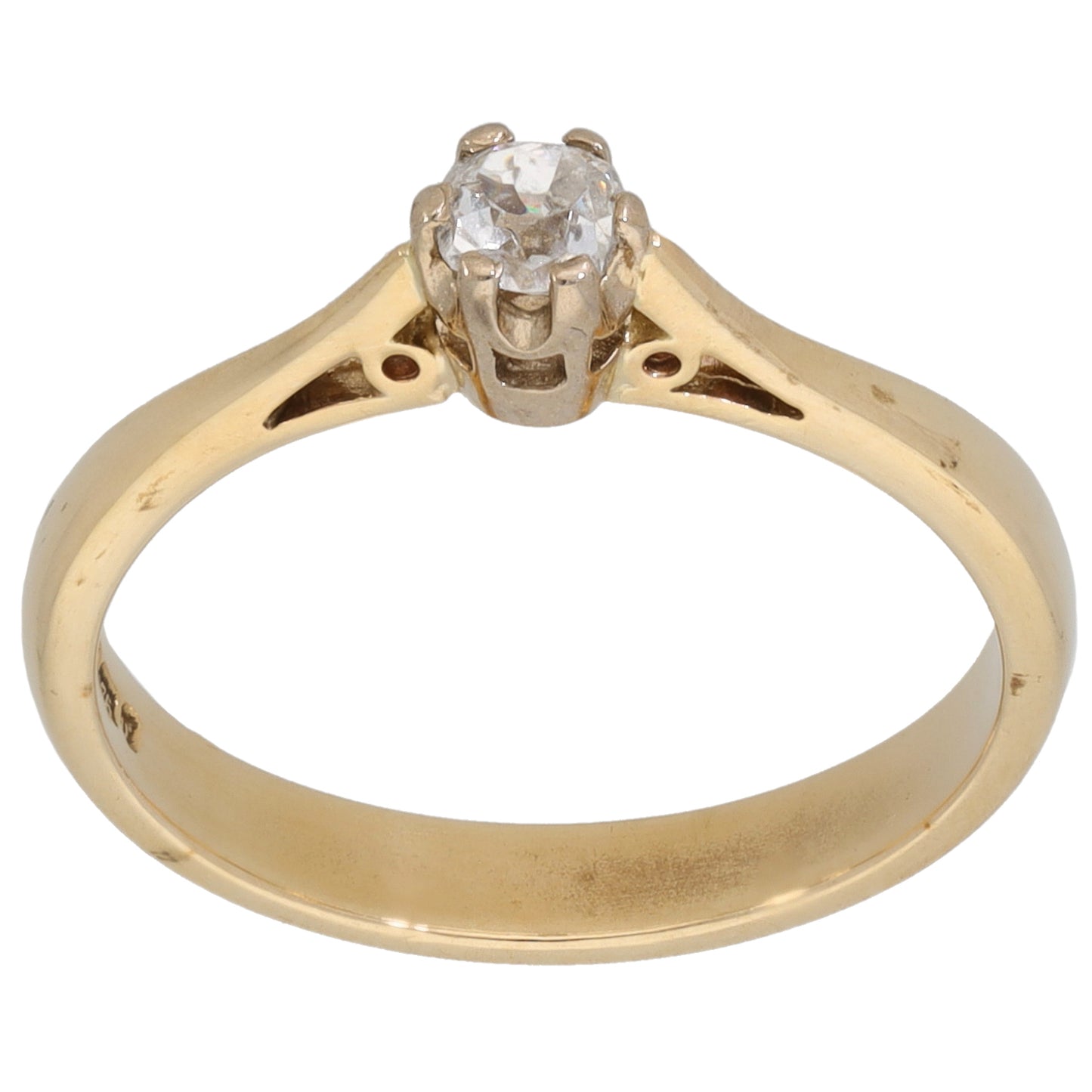 9ct Gold 0.15ct Diamond Solitaire Ring Size N