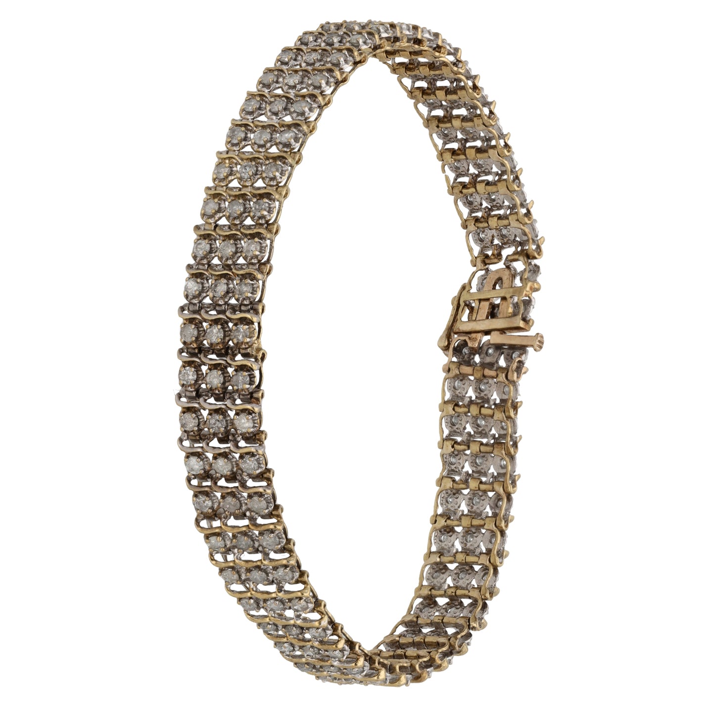 9ct Gold 1.38ct Diamond Fancy Stone Set Bracelet