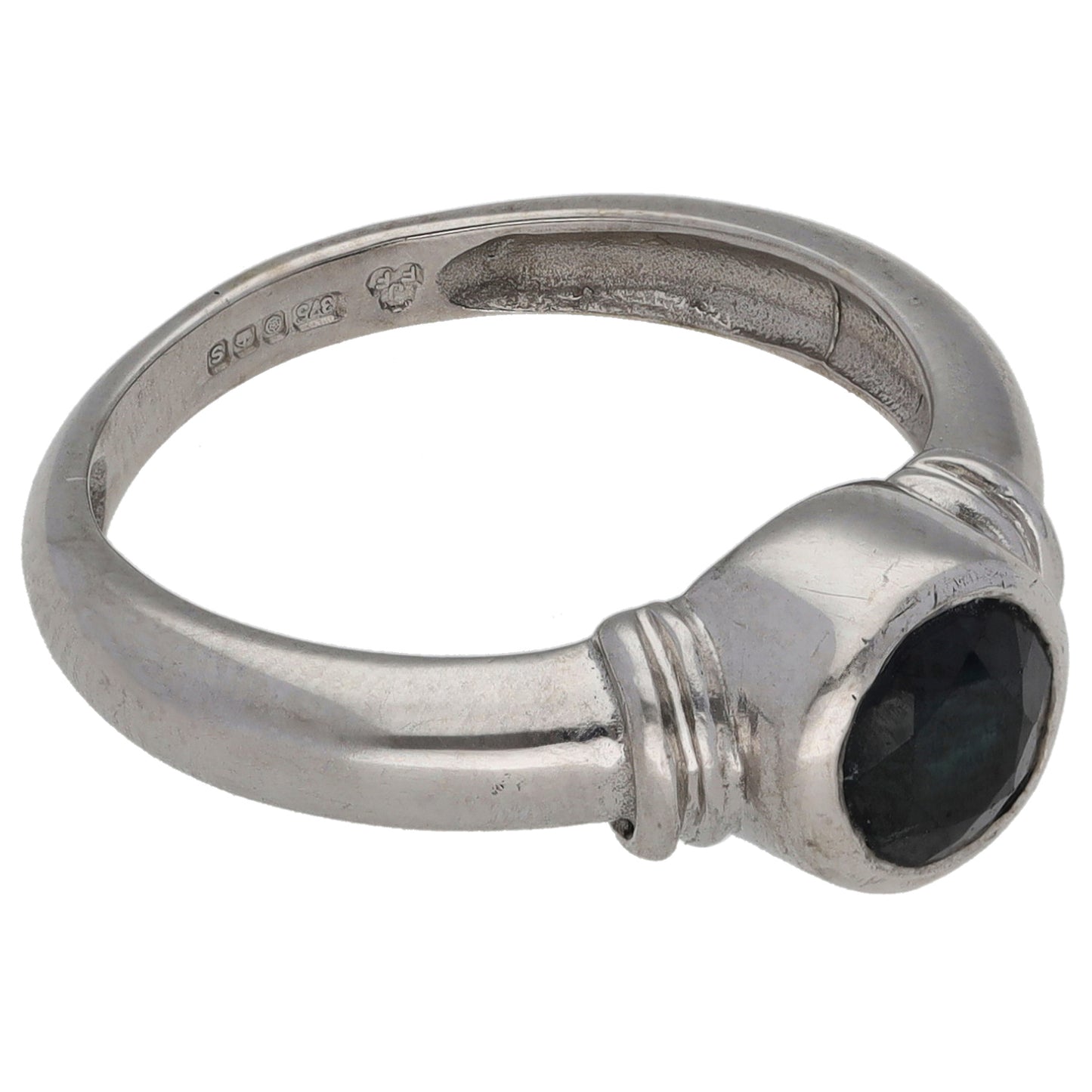 9ct White Gold 0.60ct Black Diamond Single Stone Ring Size L