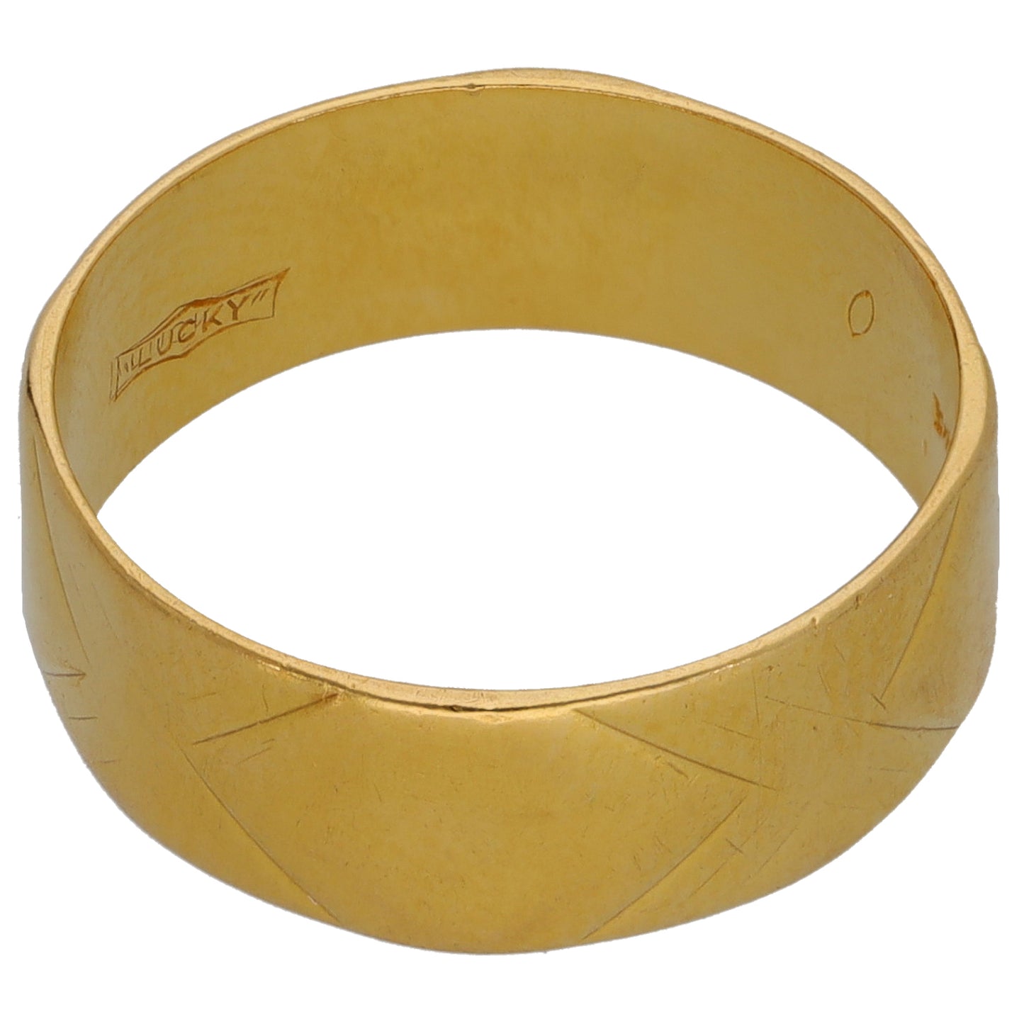 22ct Gold Patterned Wedding Ring Size O