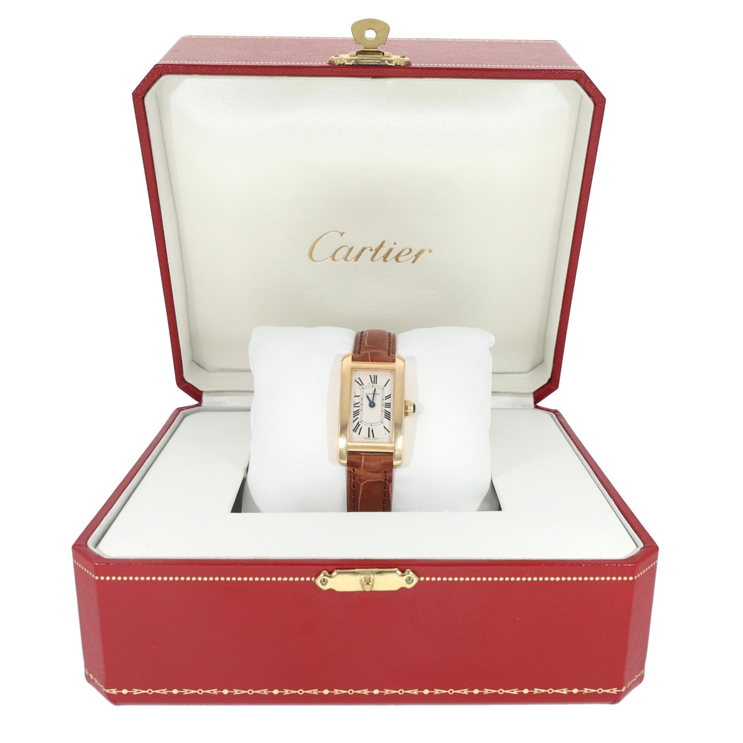 Cartier Tank Americaine W2601556 19mm Gold Watch