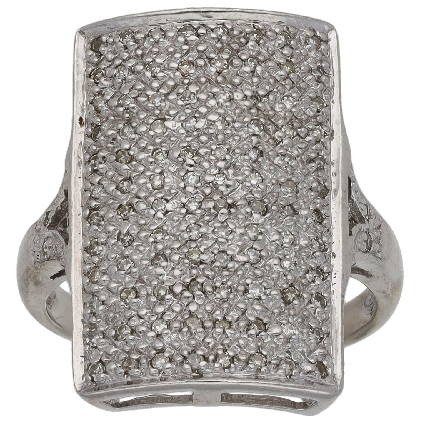 9ct White Gold 0.50ct Diamond Dress/Cocktail Ring Size N