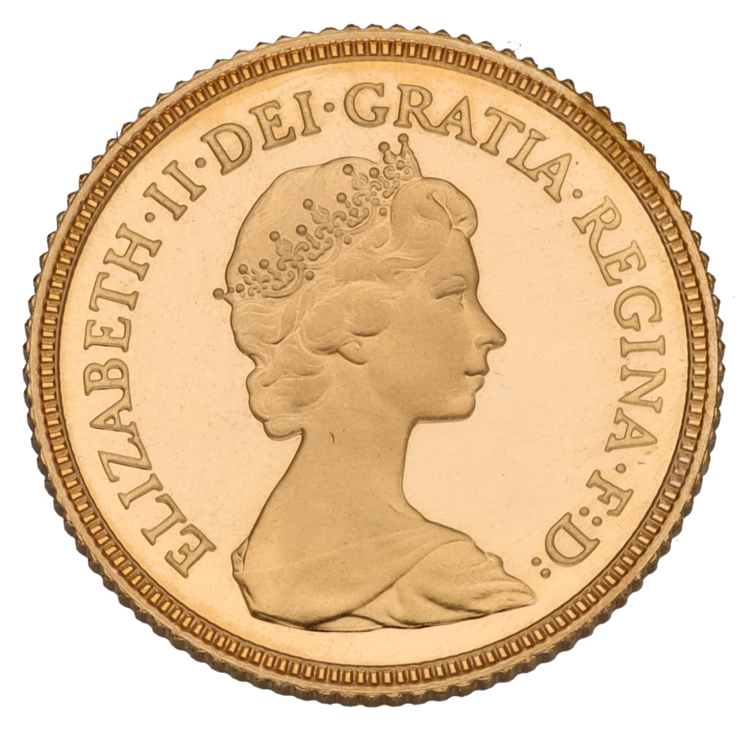 22ct Gold Queen Elizabeth II Half Sovereign Coin 1982