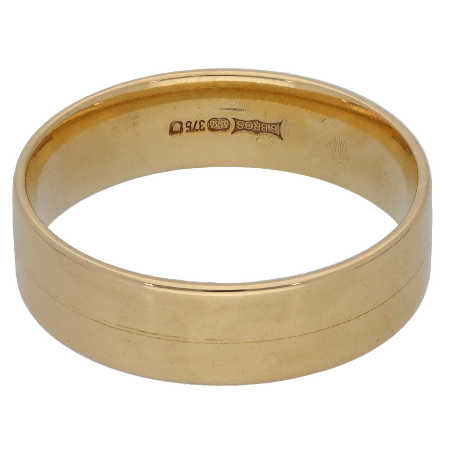 9ct Gold Plain Wedding Ring Size S