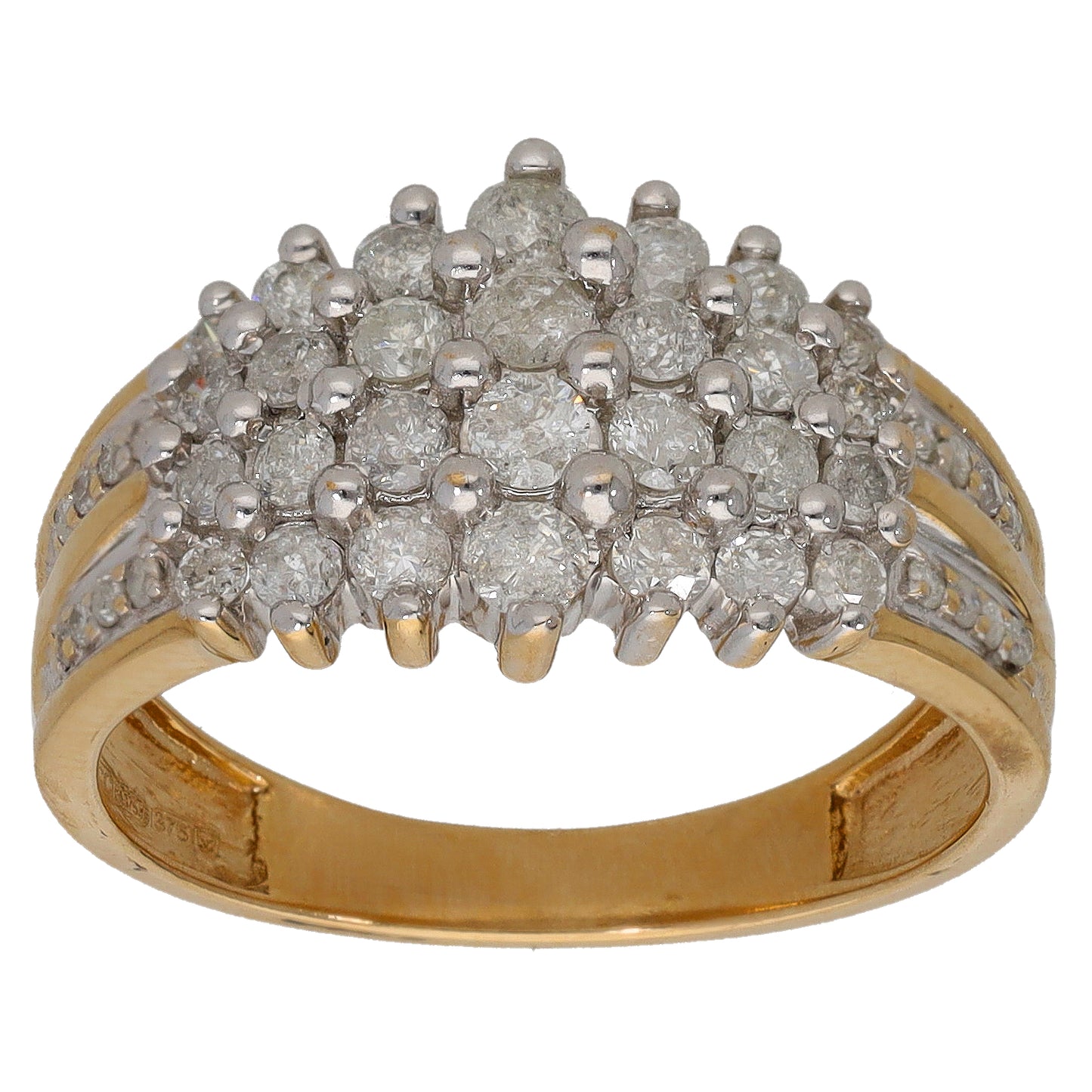 9ct Gold 0.72ct Diamond Dress/Cocktail Ring Size O