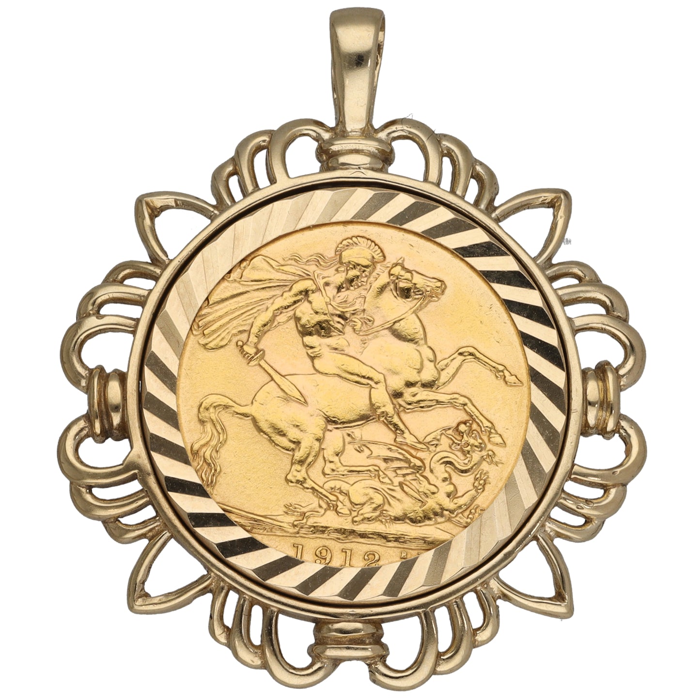 9ct Gold Full Sovereign Coin Pendant With Chain