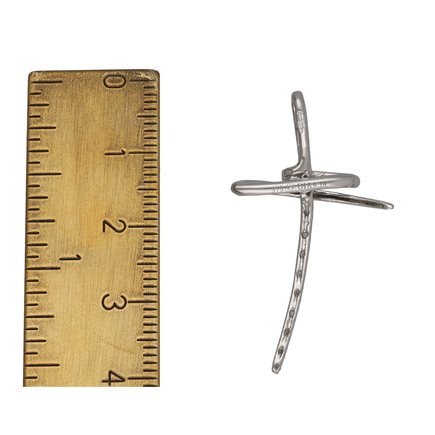 9ct Gold 0.10ct Diamond Cross Pendant