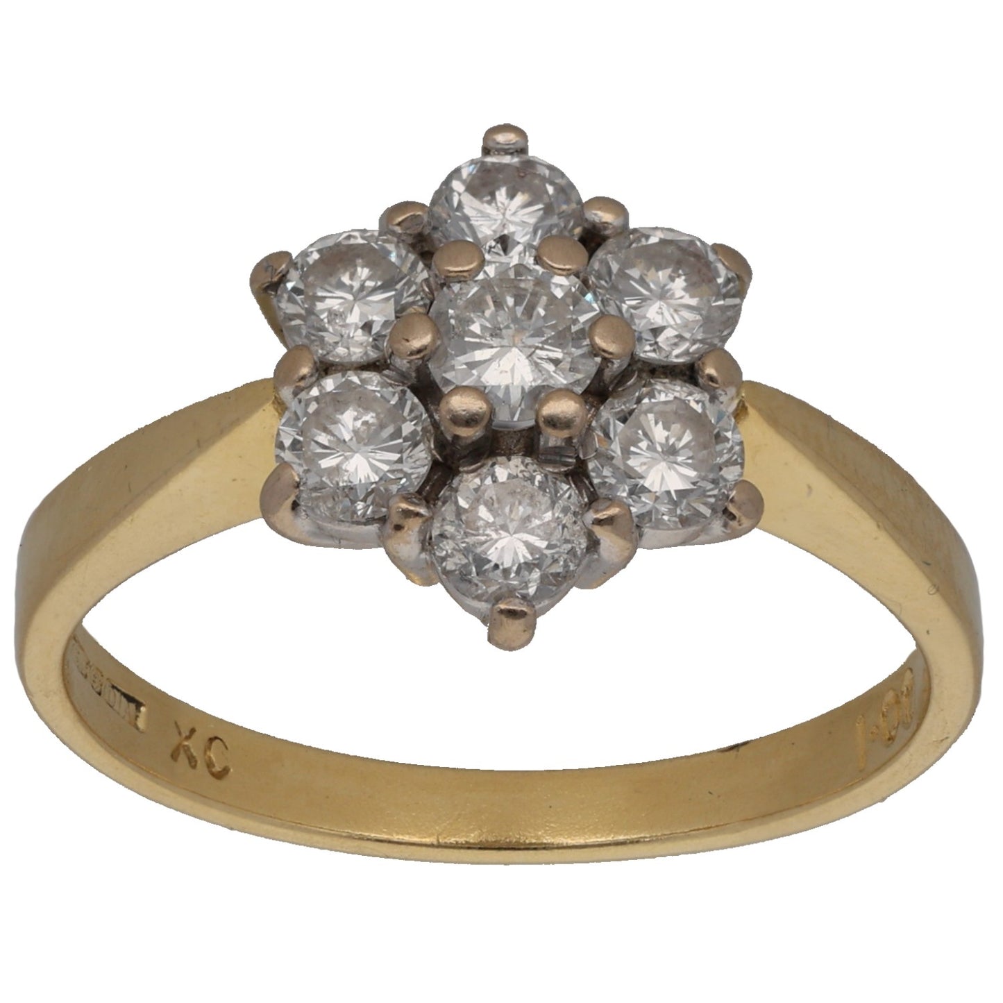 9ct Gold 1.00ct Diamond Cluster Ring Size O