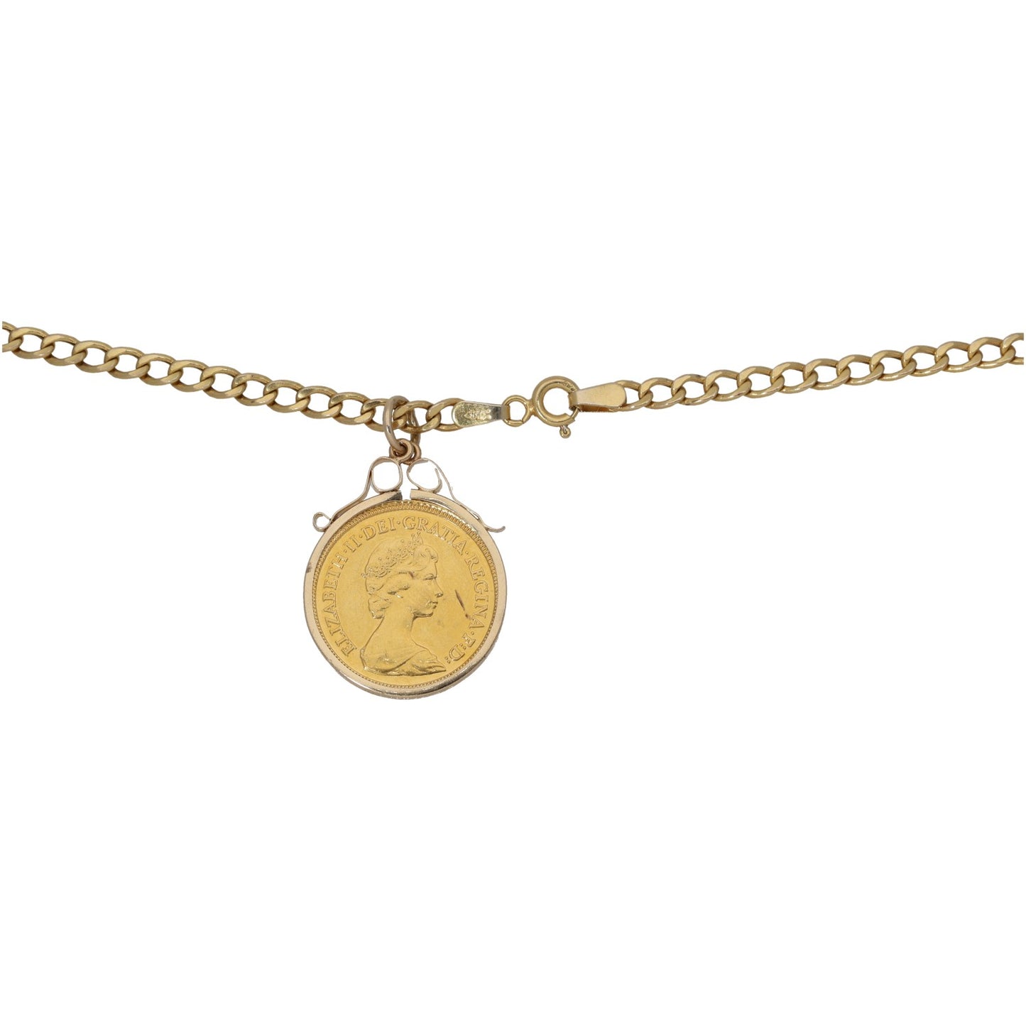 9ct Gold Half Sovereign Coin Pendant With Chain
