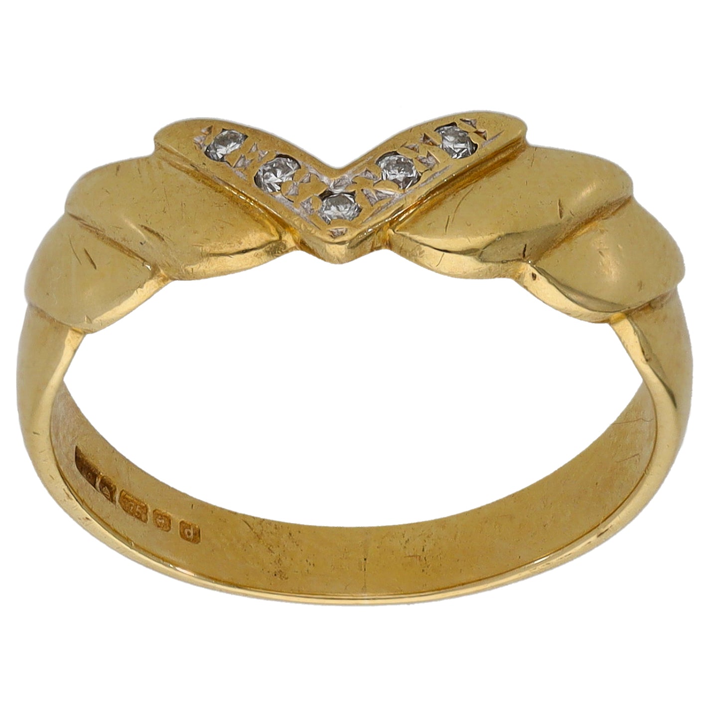 9ct Gold Cubic Zirconia Alternative Ring Size M