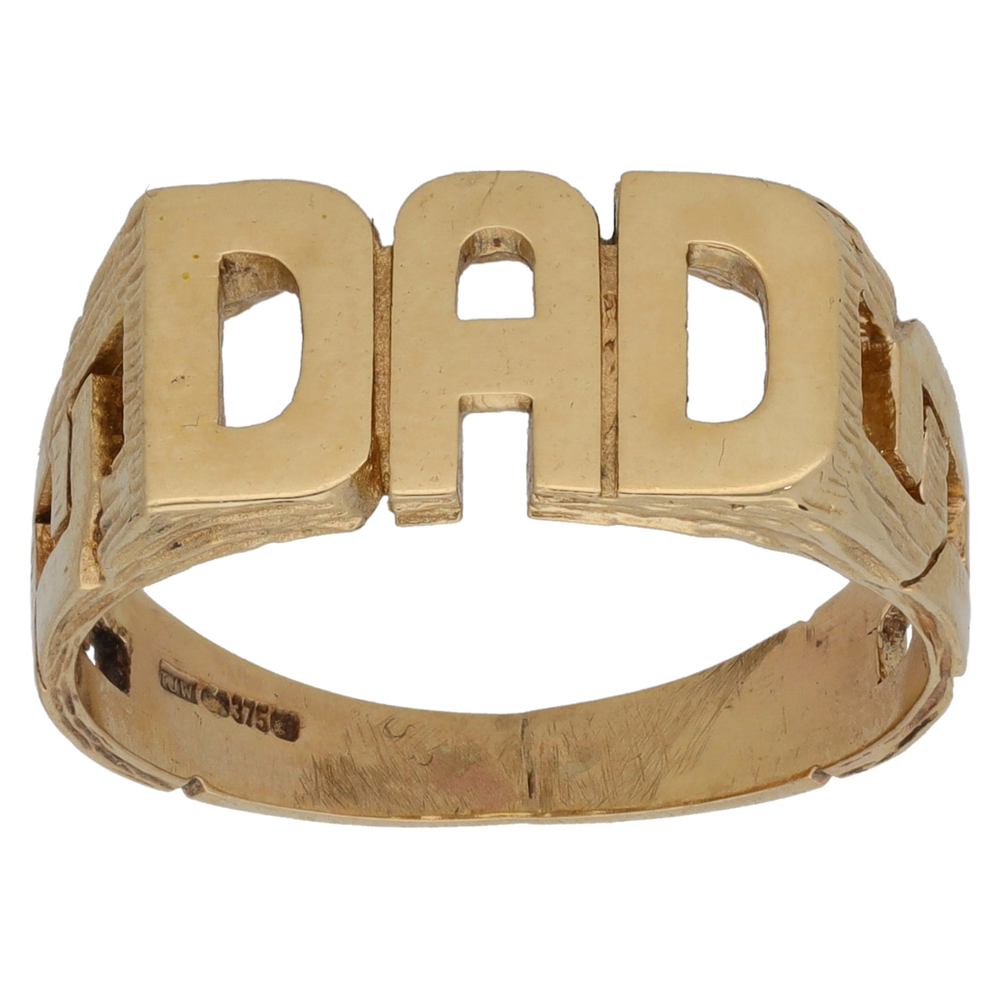9ct Gold Dad Ring Size T