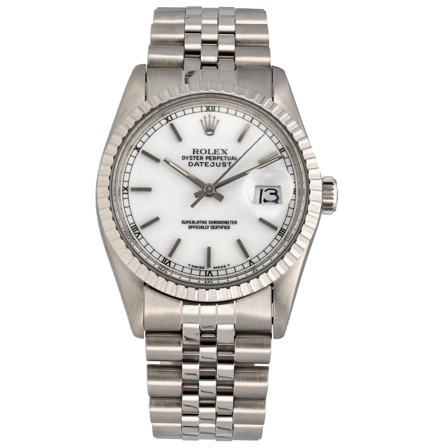 Rolex Datejust 16030 36mm Stainless Steel Watch H&T