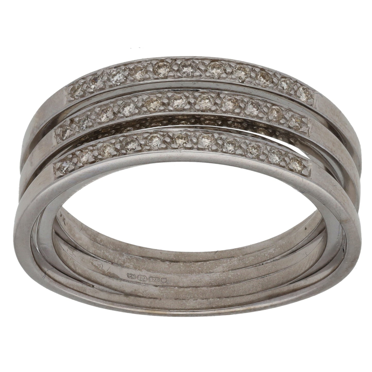 9ct White Gold 0.50ct Diamond Alternative Ring Size W