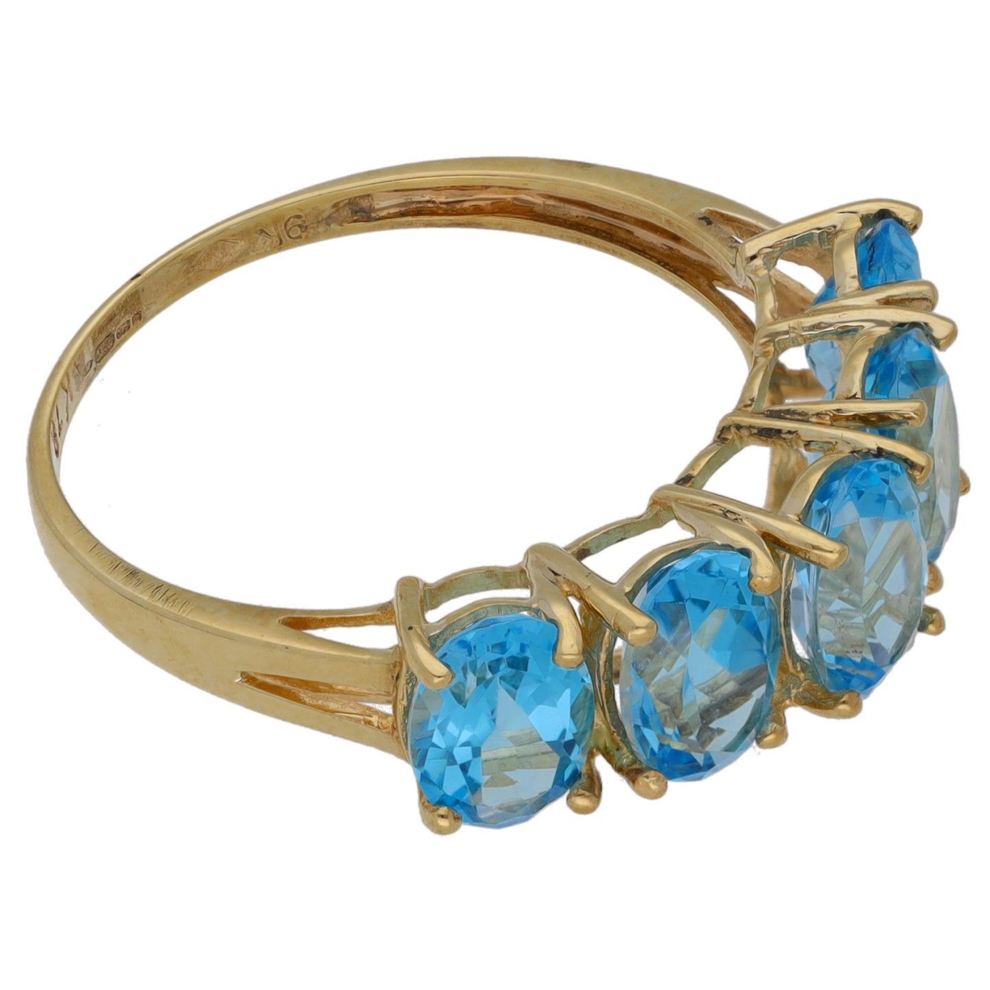 9ct Gold Topaz Half Eternity Ring Size R