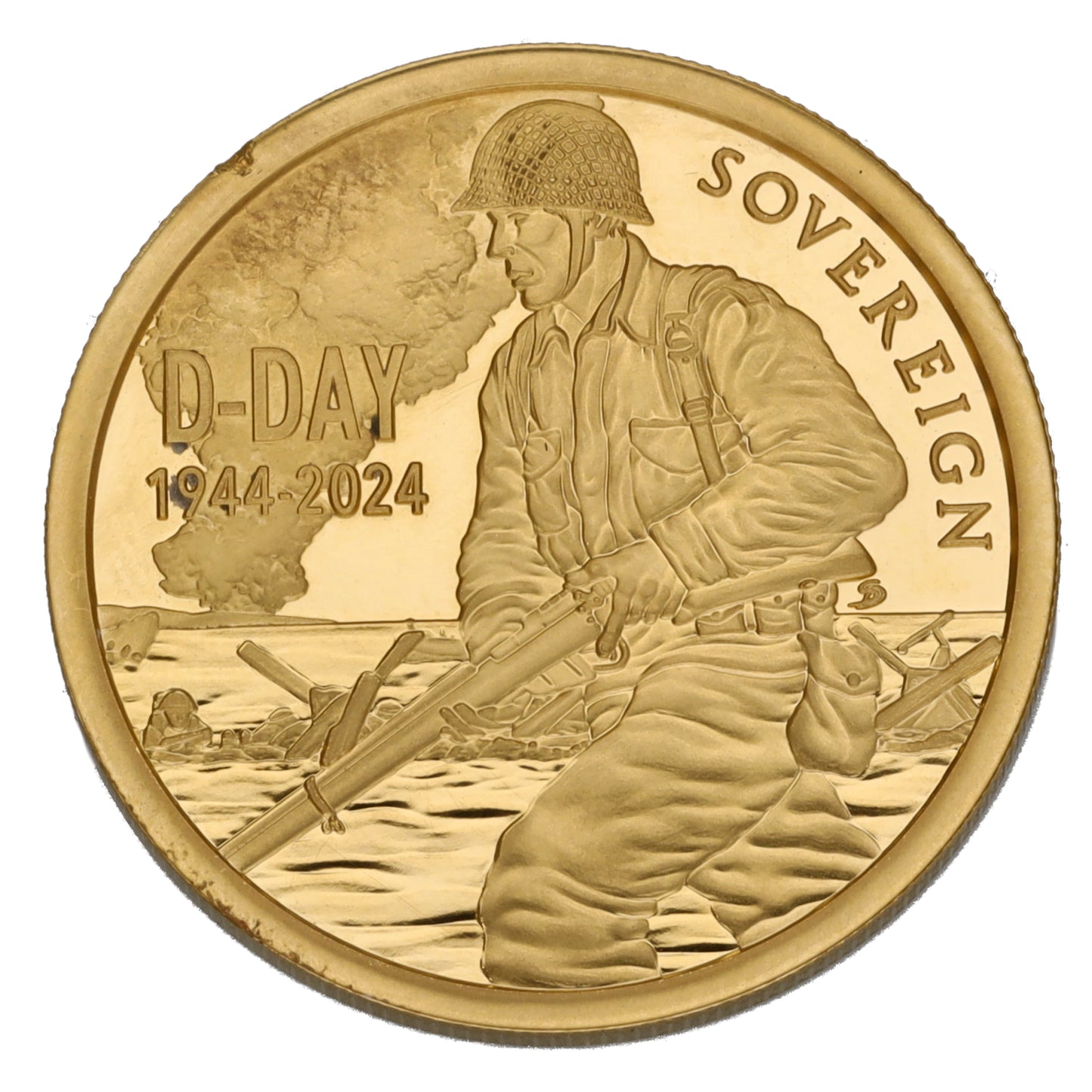 22ct Gold King Charles III D-Day Sovereign Coin 2024