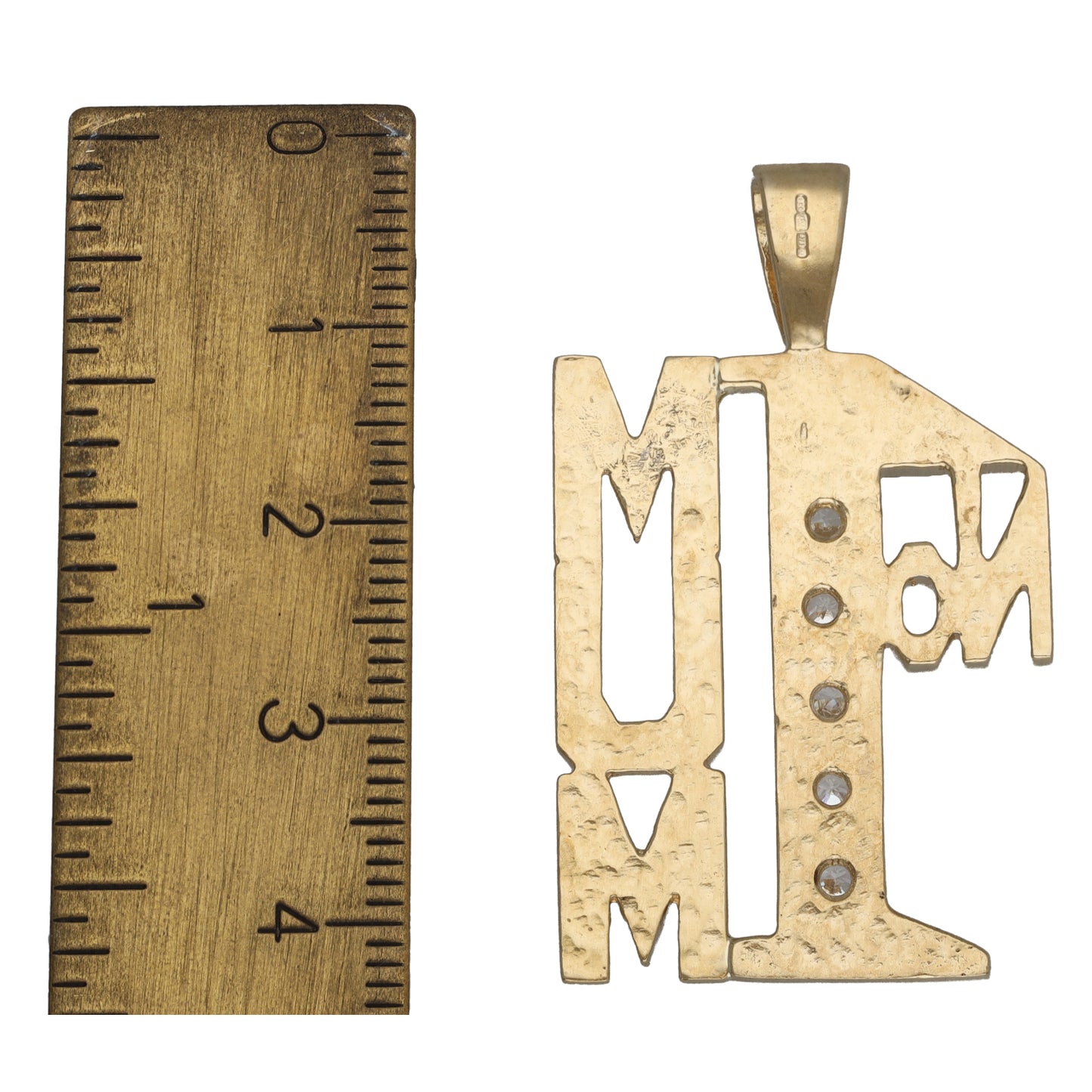9ct Gold Cubic Zirconia No1 Mum Pendant